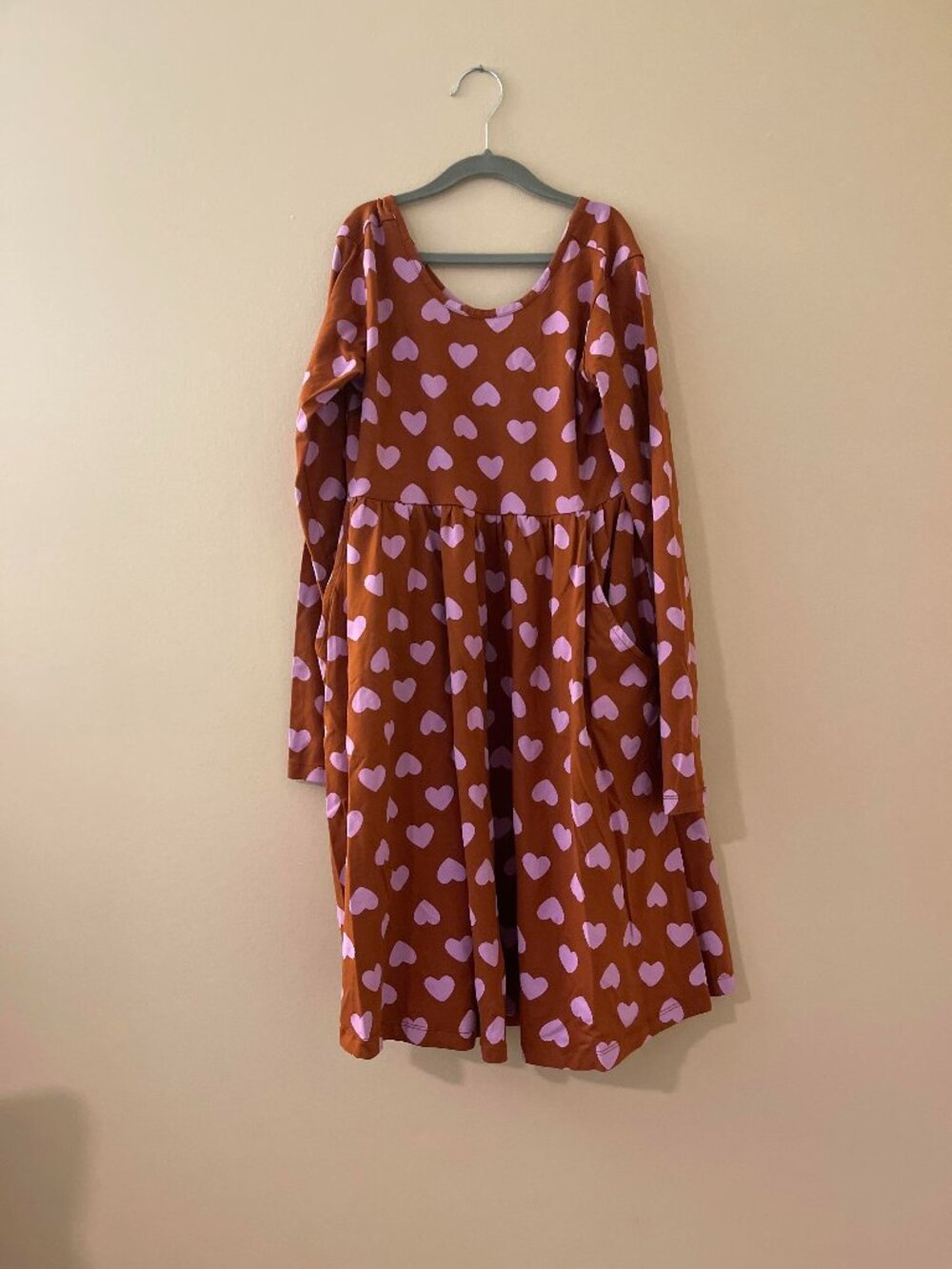 Hanna Andersson Long Sleeve Scoop Neck Dress Sz 12